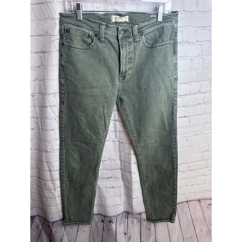 Madewell Slim Jeans Olive Green Denim Casual Everyday Pants W31 L32